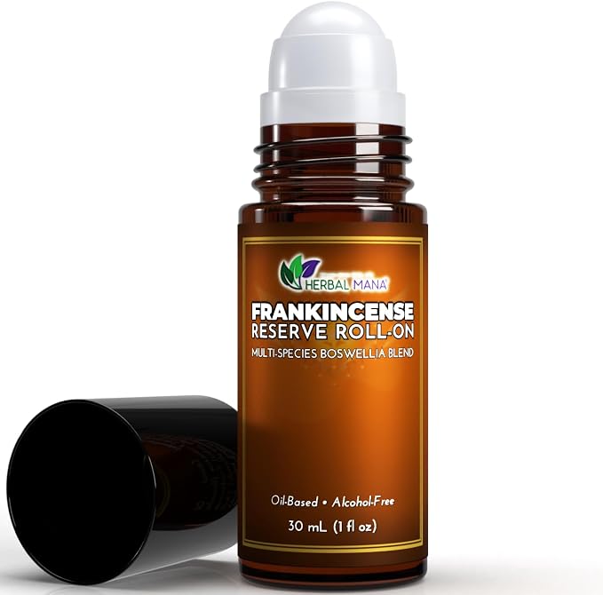 Frankincense Reserve Essential Oil Roll-On, 30mL (1 fl oz) – Deep Resin Blend with CO2 Extracts – Pre-Diluted in Fractionated Coconut Oil (FCO) – Oil-Based, Alcohol-Free Aromatherapy Roller