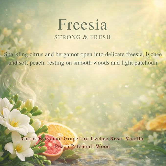 Car Air Freshener Refill for Smart Car Diffuser, 3 x 10ml Fragrance Oil Refills, Vent Clip Compatible, Long Lasting Car Diffuser Refill (Freesia)