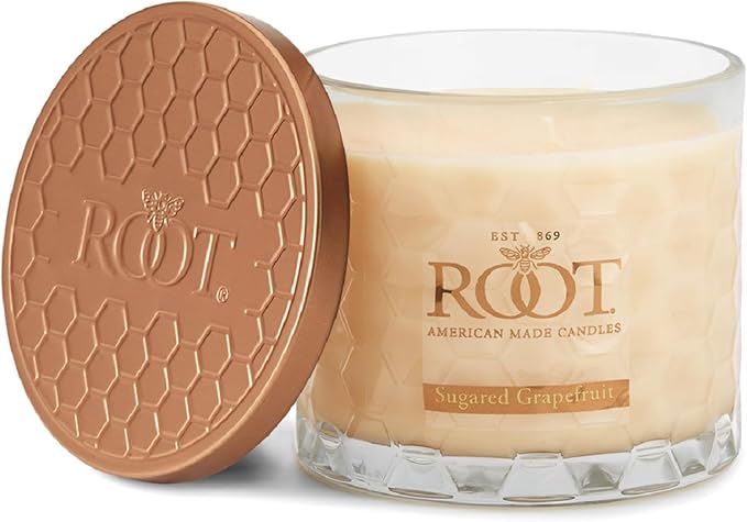 Root Candles Scented Candles Honeycomb Beeswax Blend Premium Handcrafted Candle, 12-Ounce 3-Wick, Sugared Grapefruit