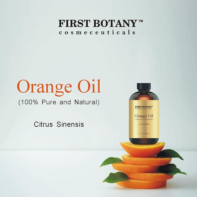 First Botany, 100% Pure Orange Essential Oil - Premium Oil for Aromatherapy, Massage, Topical & Household Uses - 1 fl oz (Orange)