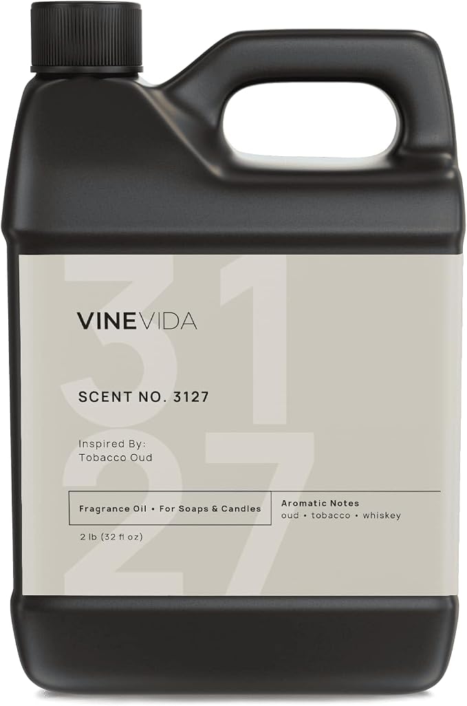 VINEVIDA Scent NO. 3127 Fragrance Oil - 32oz (2lbs) - Inspired by: Tobacco Oud Fragrance Oil for Candle Making - Made in USA Candle Scents Scents for Soap Making