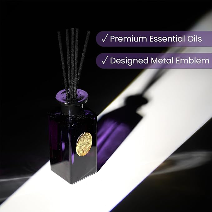 M&SENSE 6.3 oz Large Reed Diffuser Set | Lavender Eucalyptus Scent Oil Diffuser with Sticks | Hotel Collection Non-Toxic Essential Oil |for Bedroom Bathroom Living Room