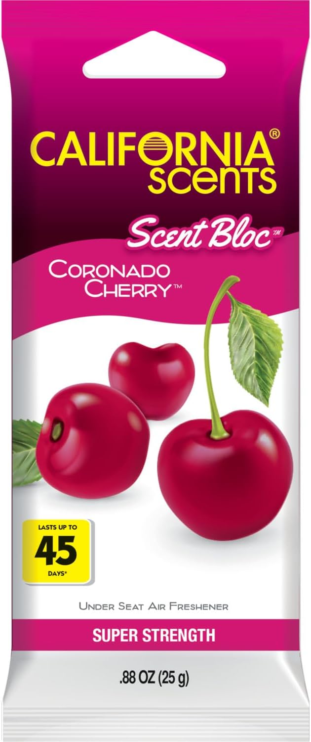 California Scents Power Bloc Car Air Freshener, Coronado Cherry Scent, 6 Pack
