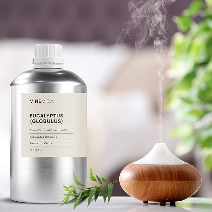 VINEVIDA Eucalyptus Essential Oil - Gallon Undiluted - Pure, Natural, and Raw Eucalyptus Oil for DIY Candle Scents, Soap Making, and More - 8 lbs
