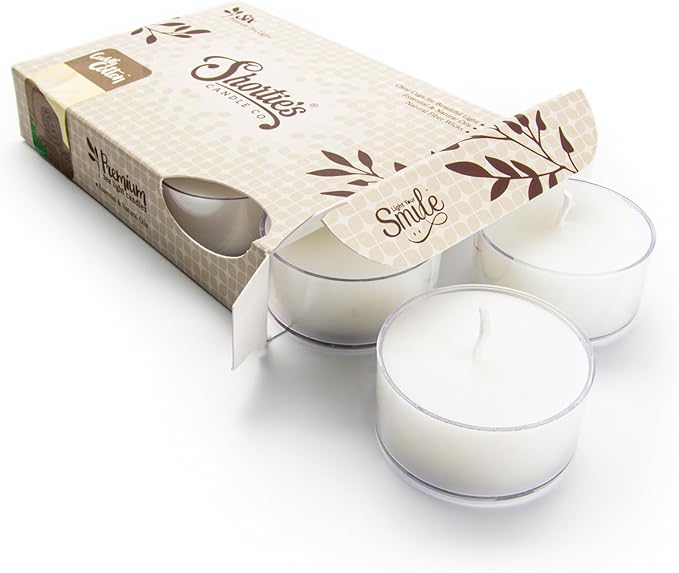 Cuddly Cotton Premium Tealight Candles - Highly Scented with Essential & Natural Oils - 6 White Tea Lights - Beautiful Candlelight - Made in the USA - Fresh & Clean Collection