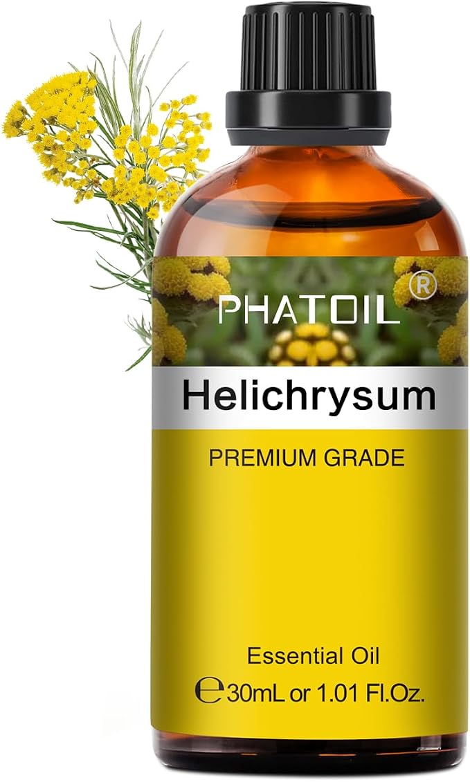 Helichrysum 1.01fl.oz Essential Oil, PHATOIL Pure Aromatherapy Oils for Diffuser, Humidifier, Perfect for DIY Soap, Candle, Bath Bombs Making(30ml)