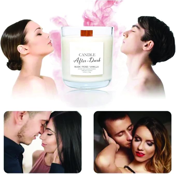 Lavender Rose & Sandalwood Scented Candles – Long-Burning Hand-Poured Natural Soy Wax Candle for Yoga, Meditation, Stress Relief & Sleep Aid | Date Night, Valentine’s Day & Home Decor & Gift