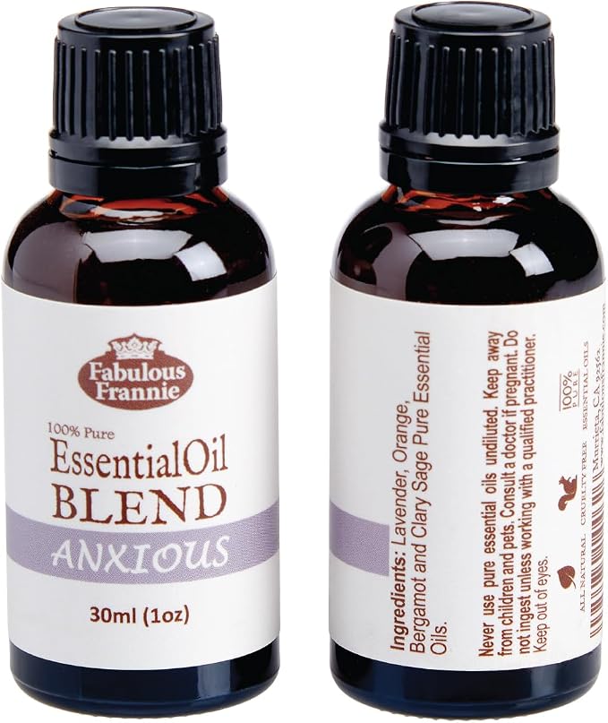 Fabulous Frannie Anxious Pure Essential Oil Blend of Lavender, Bitter Orange, Bergamot and Clary Sage 30ml (1oz)