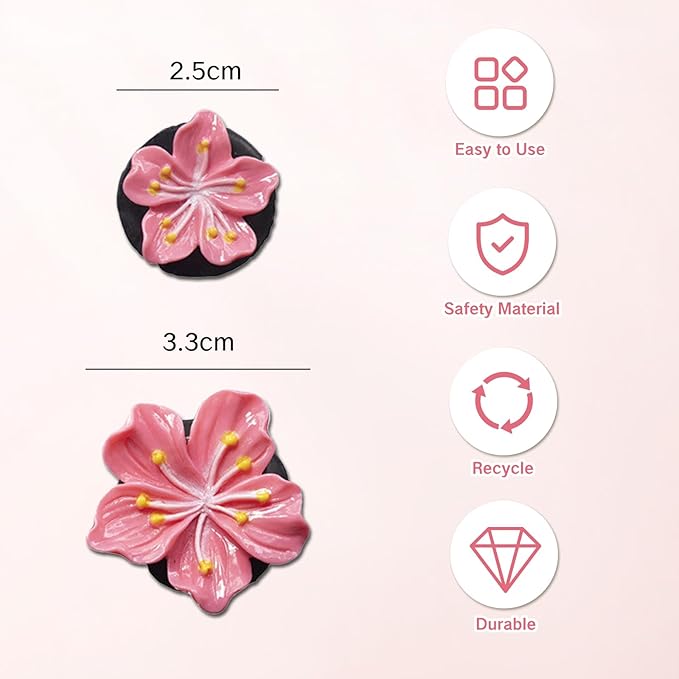 NIIIYTYB 6Pcs Cute Car Air Freshener Vent Clips Flower Air Vent Clips for Fresheners Pink Hawaiian Hibiscus and Cherry Blossom Car Accessories Aesthetic Interior Decor for Women Peach Blossom