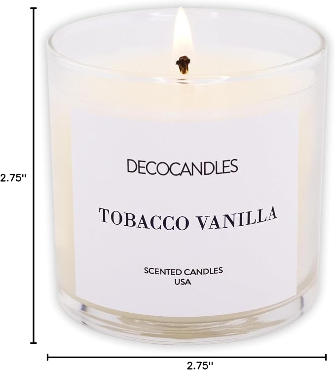 Urban Concepts by DECOCANDLES - Tobacco Vanilla - Highly Scented Soy Candle - Long Lasting - Hand Poured in USA (6 Oz.)