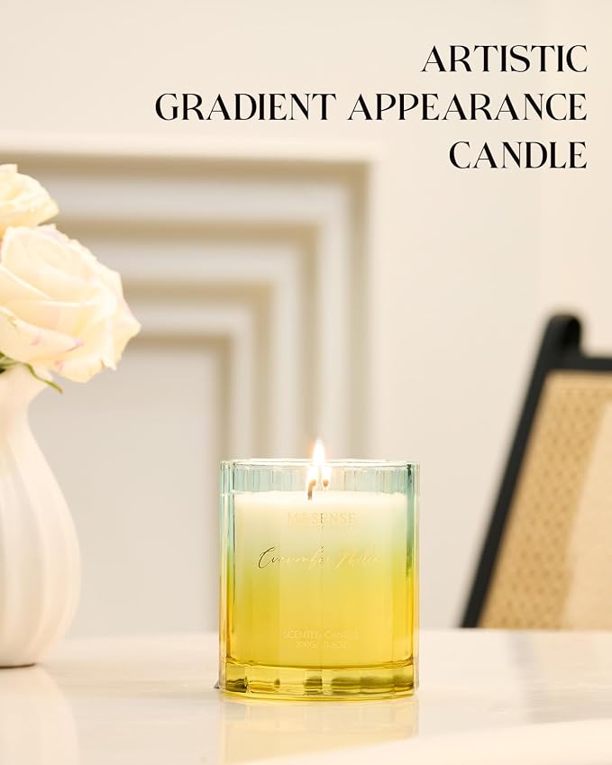 M&SENSE Cucumber Melon Soy Candles, 10.6oz Fruity Home Scented Candle | 60-Hour Long Lasting Burn, Non Toxic, Highly Scented Freshing Aromatherapy Gifts for Summer
