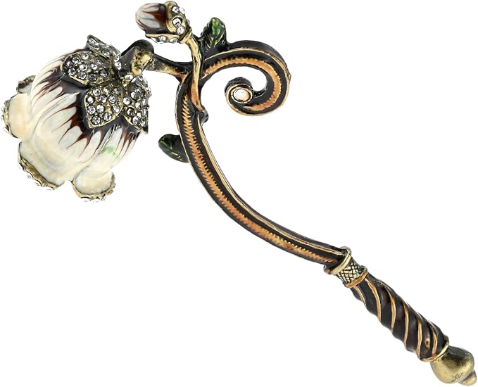 Flower Candle Snuffer, Vintage Design Exquisite Candle Accessory, Candle Extinguisher Flame with Long Handle Putting Out Fire Prevent Smoke from Spreading(White)