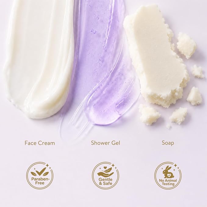 BODY & EARTH Bath and Body Gift Set - 6 Pcs Lavender Bath Kit for Women Spa Set, Birthday, Mother's Day Gift Set for Women Includes Bubble Bath, Shower Gel, Body Lotion