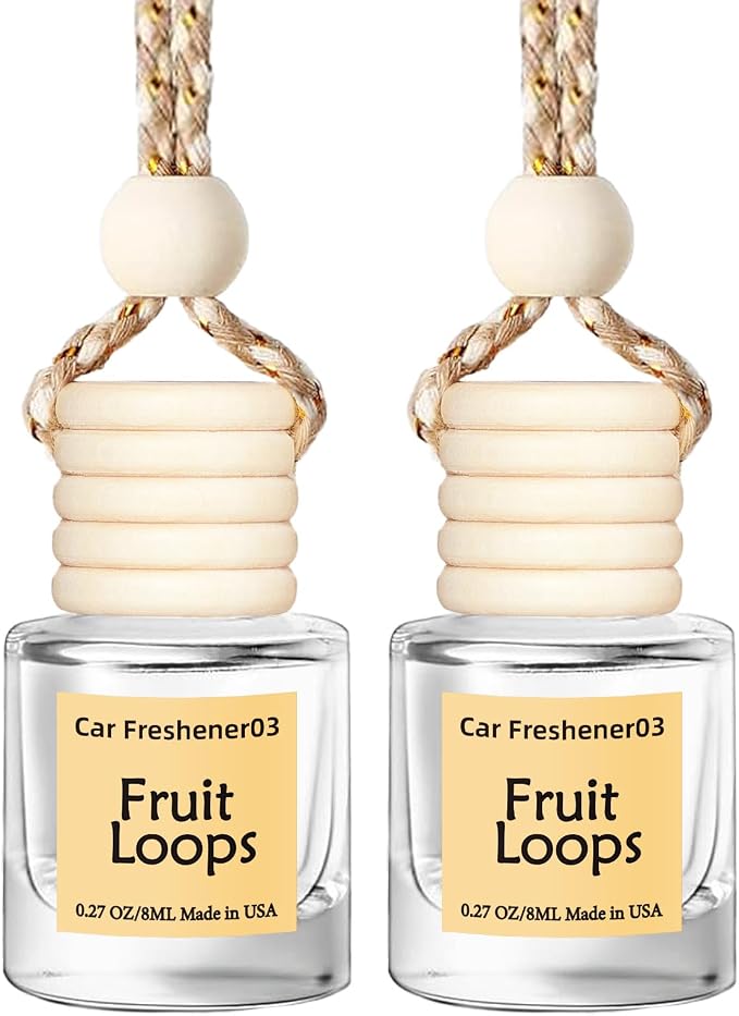 Hanging Car Air Freshener, Long Lasting Scent, Cute Air Fresheners for Women, 2 Pack Non-Toxic Essential Oil Diffuser, Made in USA