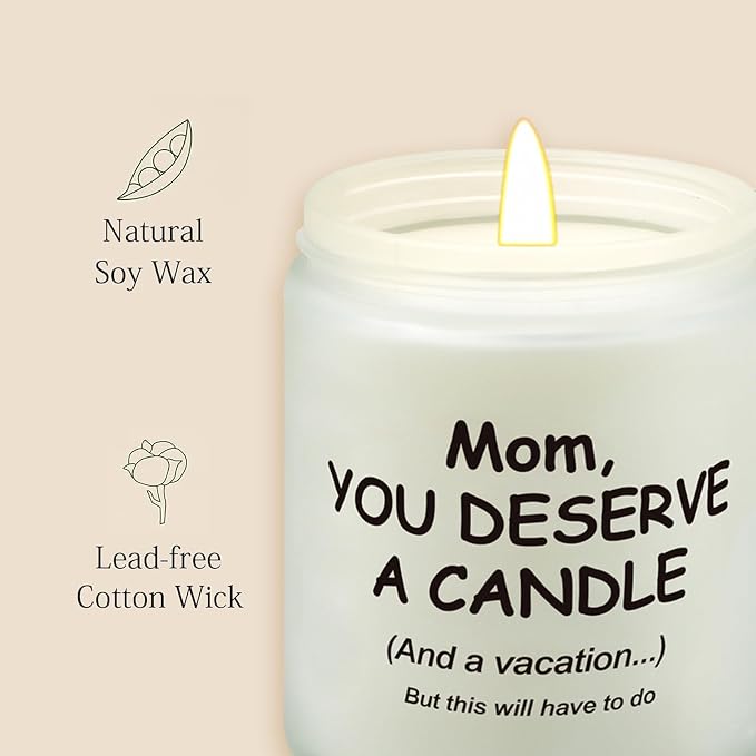 Lihome Gifts for Mom from Daughter Son, Funny Mothers Day & Birthday & Thanksgiving & Christmas Gifts, Vanilla Coconut Candles(7oz)