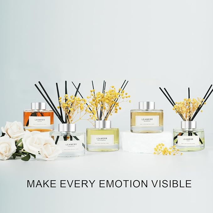Reed Diffuser Set,7 fl oz (210 ml), Orange Blossom Scent Oil Diffusers with 6 Reed Sticks,Home Fragrance Reed Diffuser for Bathroom Shelf Decor