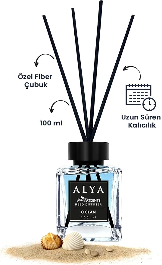 Nature's Scents Ocean Reed Diffuser, 3.3 FL.OZ., 100 ML, Home Fragrance with Black Reeds