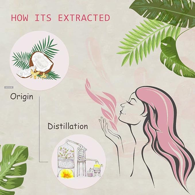 CoconutVanilla Essential Oil - 100% Pure Organic Natural Plant CoconutVanilla Oil for Diffuser, Aroma, Spa, Massage, Yoga, Perfume, 0.33oz