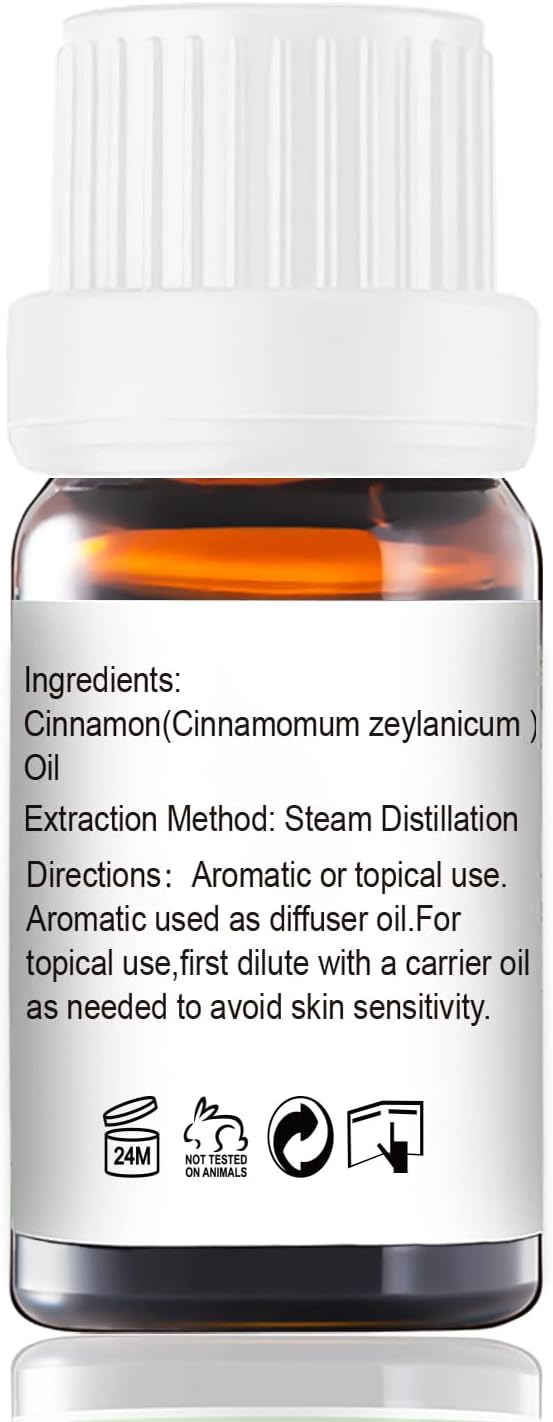 GM Gumili Cinnamon Oil - Pure Organic Essential Oil for Diffuser, Spray, Massage, DIY Candles & Soap - Cinnamon Bark Oil, 10mL