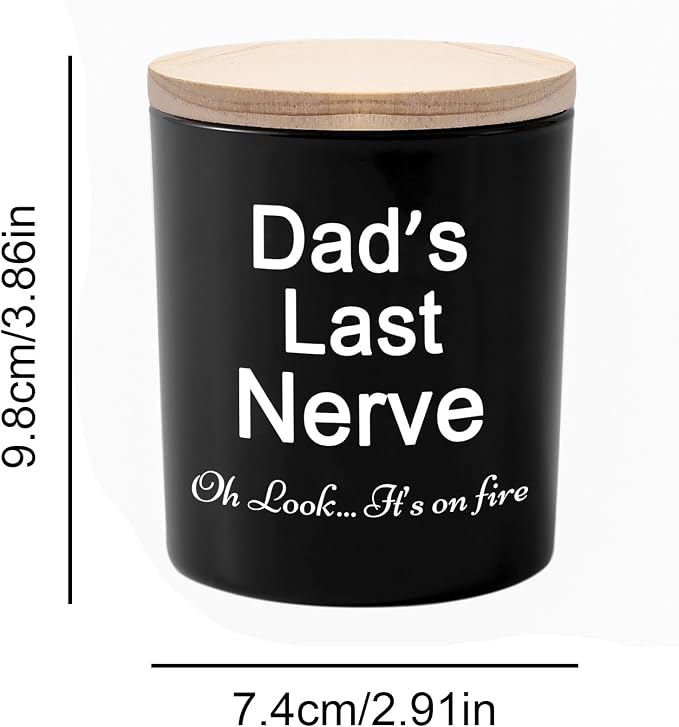 BFJLIFE Dad Gifts from Daughter Son Funny Unique Fathers Day Christmas Birthday Gift for Dad Stocking Stuffers Dads Last Nerve Sandalwood Scented Soy Candles