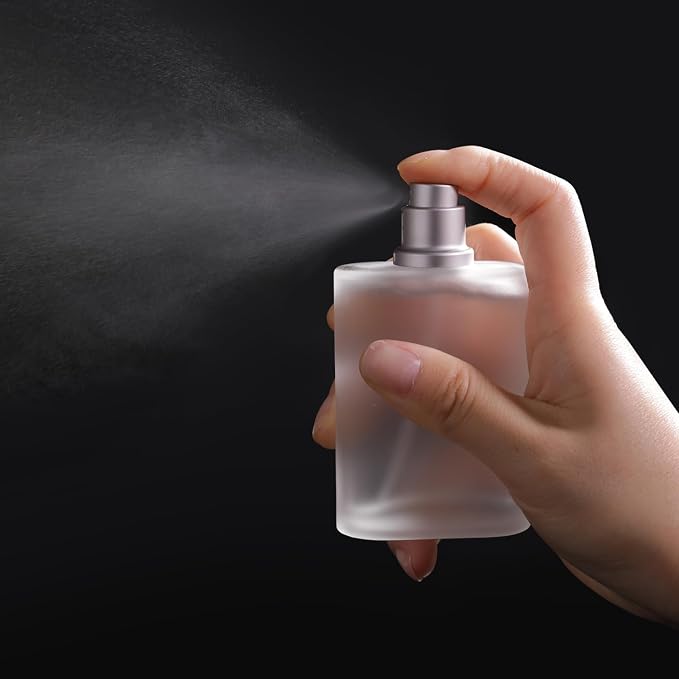 50ml/1.7 Oz Frosted Glass Spray Bottle Perfume Atomizer,Refillable Perfume Spray Bottle Perfume Bottles Empty with 3 Kinds of Perfume Dispenser (Frosted Glass 50ml)