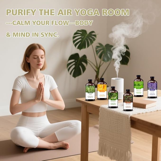 Aromatherapy Essential Oils Gift Set - 6 Pack (Lavender, Vanilla, Peppermint, Orange, Lemongrass, Cedarwood) for Diffusers, Home Fragrance, Relaxation