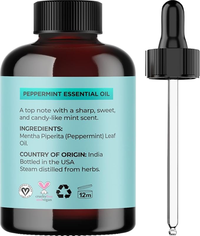 Tea Tree and Peppermint Essential Oils for Hair - Pure Tea Tree Essential Oil and Peppermint Oil Set - Undiluted Tea Tree and Peppermint Pure Essential Oils for Hair Skin and Nails Plus Scalp Care