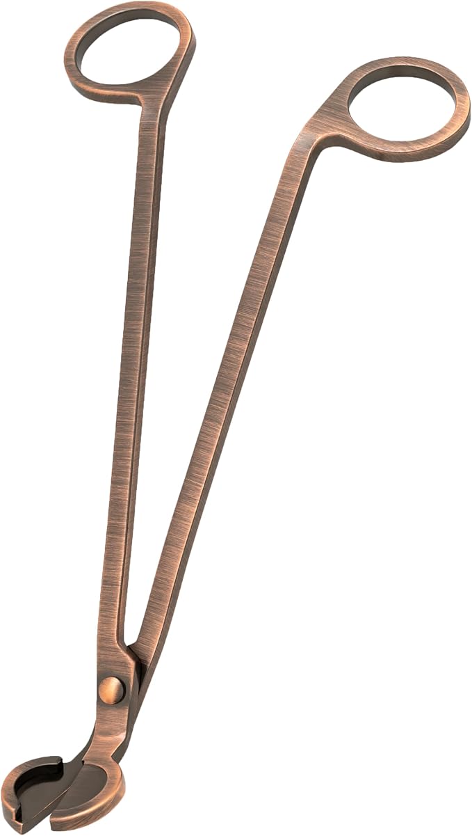 Airy Abode Candle Wick Trimmer, 7 Inch Stainless Steel Wick Cutter for Candles, Cleaner Burn and Less Soot, Brushed Copper, 1 Pack