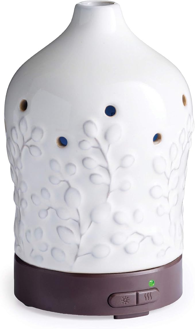 Airome Willow Medium Essential Oil Diffuser|100 mL Humidifying Ultrasonic Aromatherapy Diffuser 8 Colorful LED Lights, Intermittent & Continual Mist, Auto Shut-Off