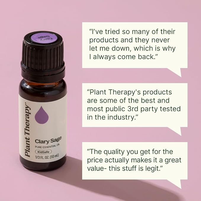 Plant Therapy Clary Sage Essential Oil 100% Pure, Undiluted, Natural Aromatherapy, Therapeutic Grade 10 mL (1/3 oz)