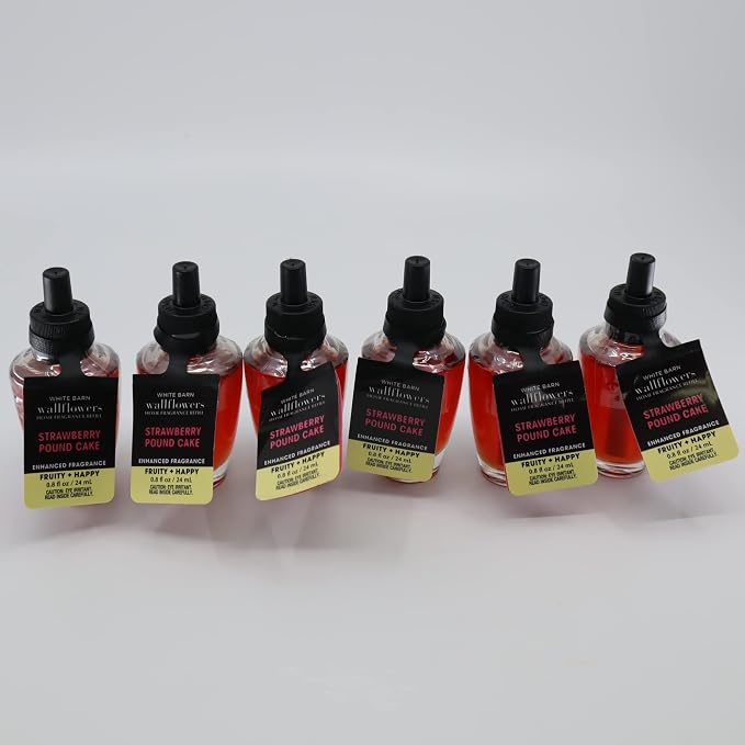 Strawberry Poundcake Wallflowers Refills - Holiday Favorites THANKSGIVING CHRISTMAS - 2022 Edition - 0.8fl Oz - Pack of 6
