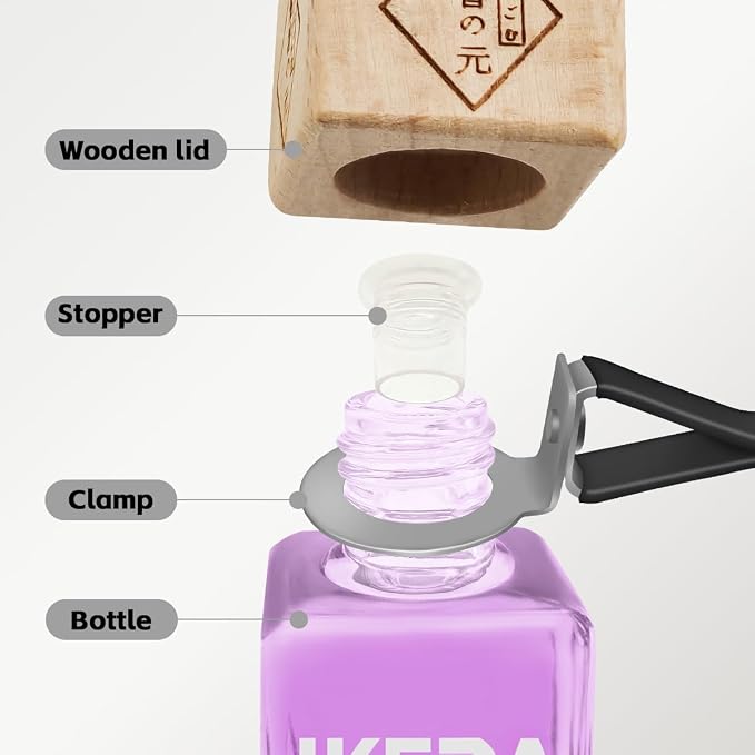 ikeda fragrance Car Air Freshener | Square Hanging Car Scent with Vent Clip Bottle | Long Lasting Fragrance | Essential Oil Diffuser | Odor Eliminator Deodorizer (Square-Peaches)