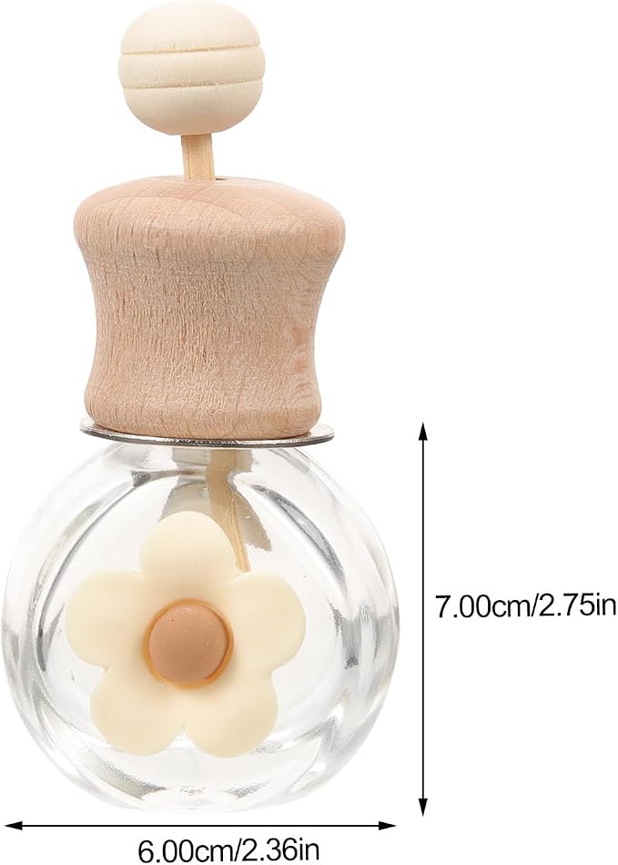 GLEAVI Car Perfume Bottle Empty Essential Oil Diffuser with Vent Clip 2.75X2.36X1.37In Reusable Car Air Freshener Bottle for Interior Decoration and Travel