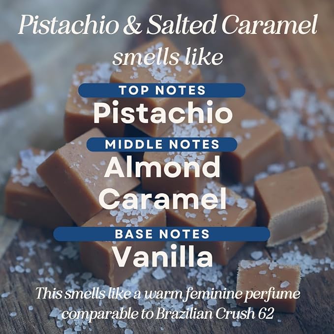 CANDECraftCo 1 Fl oz Fragrance Oils for Aromatherapy, Essential Oils for Home Diffusers, DIY Candle and Soap Making, DIY Scented Products (1 oz, Pistachio & Salted Caramel)