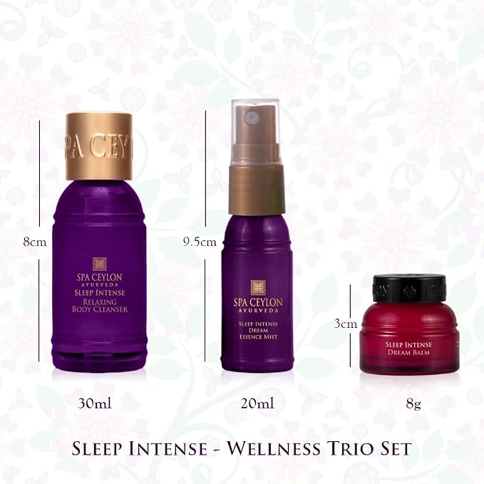 SPA CEYLON Sleep Intense Wellness Trio Set, Ayurvedic Pampering Set with Natural Ingredients, Shower Gel, Body Mist, Balm (150 g, Lavender, Ylang Ylang)