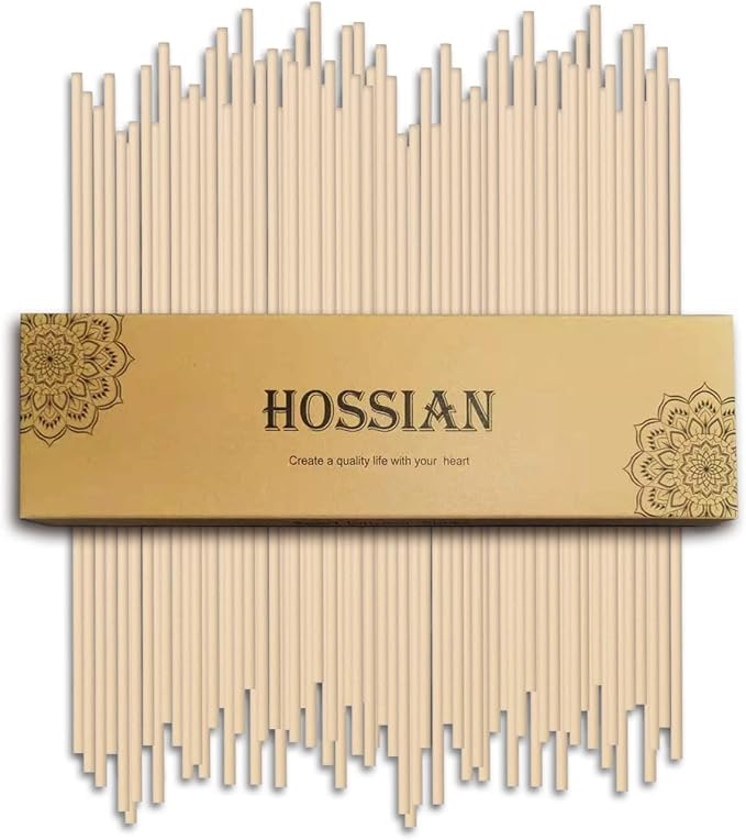 HOSSIAN 50pcs Reed Diffuser Sticks - Wood Rattan-Reed Sticks -Essential Oil Aroma Diffuser Sticks- Spa-Aromatherapy(Primary Color7.5/19cm)