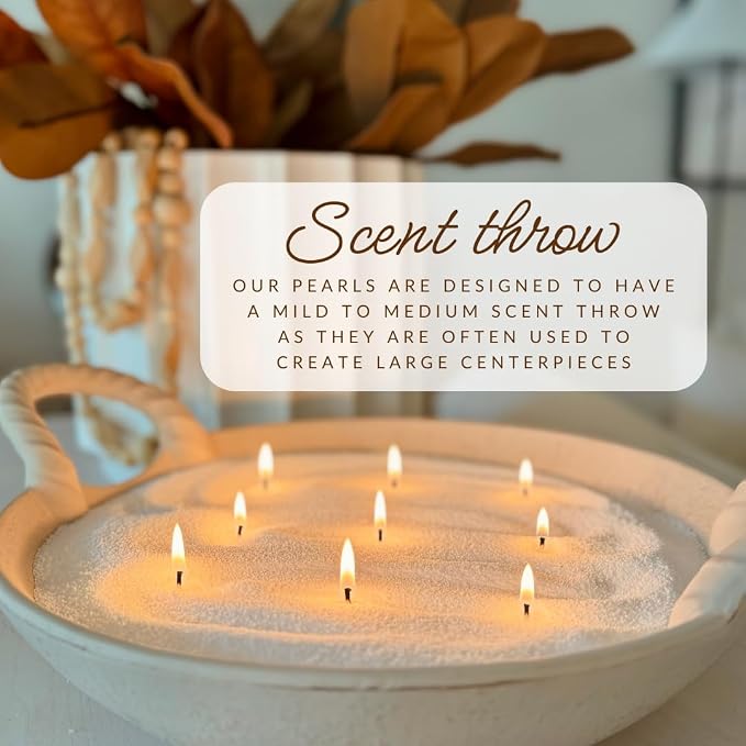 Foton Pearled Candle Grande Bag 64oz - Sassy Citrus Scented Non Toxic Luxury Long Lasting Powder Candles - Refillable Candle Sand with 100 Wicks for Candle Making