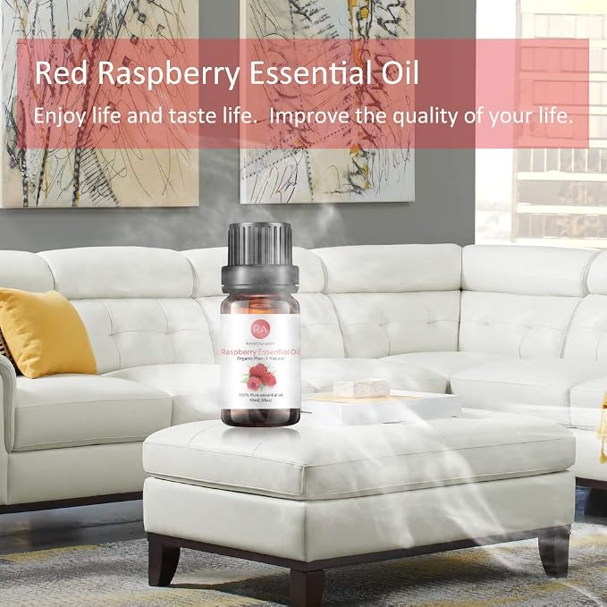 Raspberry Essential Oil, 100% Pure Organic Natural Aromatherapy Raspberry Oil for Diffuser, Massage, Yoga, Meditation, Bath, Skin Care (10ml)
