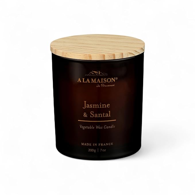 A LA MAISON Scented Candle - Natural Candle with Cotton Wick in Luxury Amber Glass – Clean Burn, Made in France, 7oz