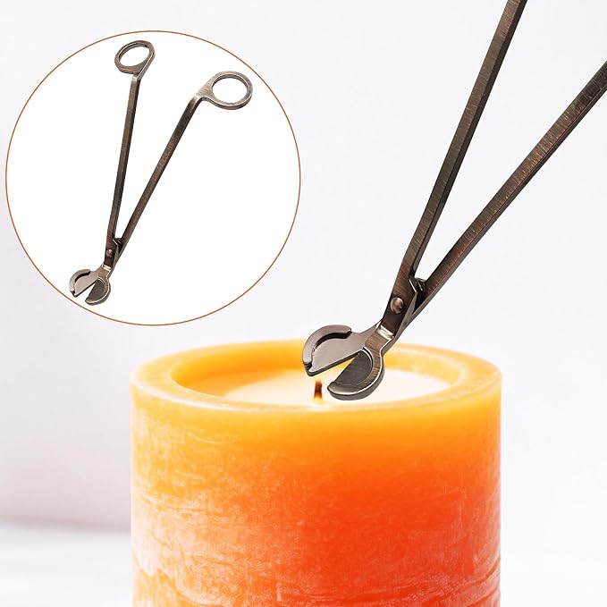 Candle Wick Trimmer, Stainless Steel Candle Wick Clipper Wick Cutter Scissor, Red Bronze