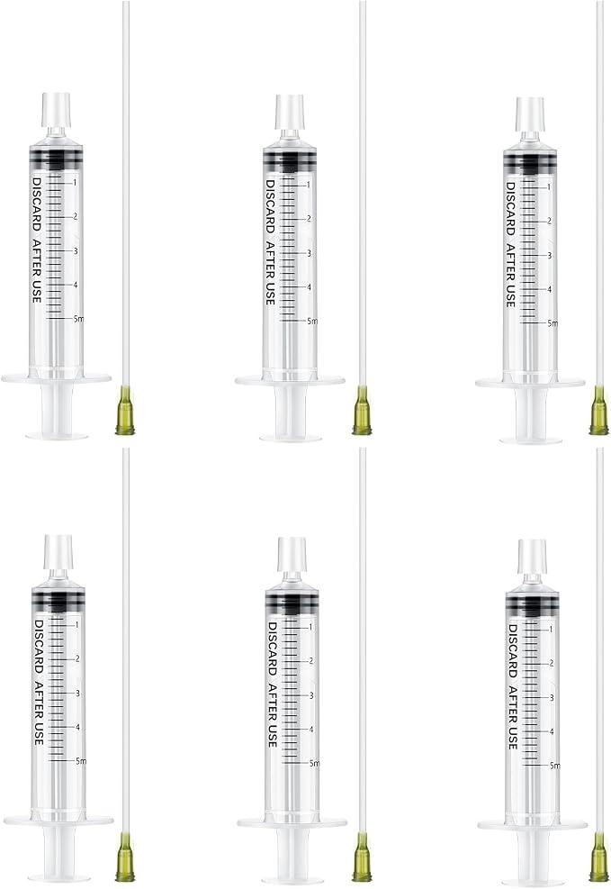 Geiserailie 6 Packs 5ml Perfume Refill Tools Kit, Perfume Syringe Refill Set with Plastic Tube, Mini Fragrance Transfer Tool for Travel Refillable Liquid, Cologne Fragrance Refilling (Clear)