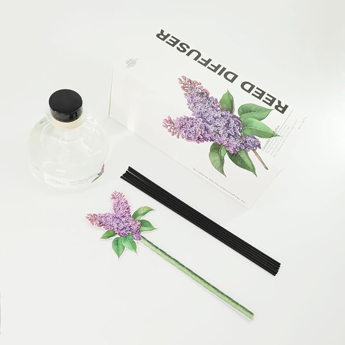 Reed Diffuser Set for Bathroom & Home, Long Lasting Essential Oil Aroma, Glass Bottle Home Fragrance with Sticks, Ideal Gift for Woman