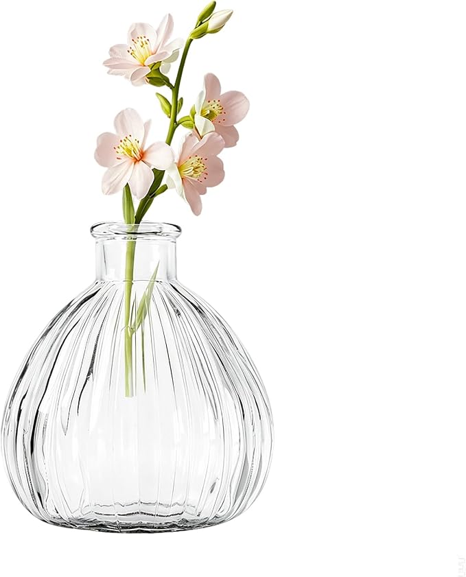 Clear Empty Glass Diffuser Bottle, Decorative Reed Diffuser Jar, Multipurpose Bud Vase, Decorative Floral Vase, DIY Replacement Bottle for Essential Oil Reed Diffuser, Home Fragrance & Craft Decor