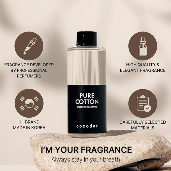COCODOR Reed Diffuser Oil Refill/White Jasmine/6.7oz(200ml)/1 Pack/Aroma Therapy, Home Fragrance, Scented Oils, Oils for Reed Diffuser