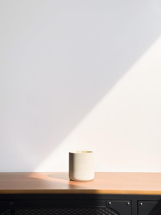 WHOLESOME. Lemongrass Scented Non-Toxic Candles for Home, 2 Wicks Natural Coconut Wax Candle Eco-Friendly, Luxury Aromatherapy Candles Stress Relief, 16 oz Large Concrete Jar, 90 Hours Burn