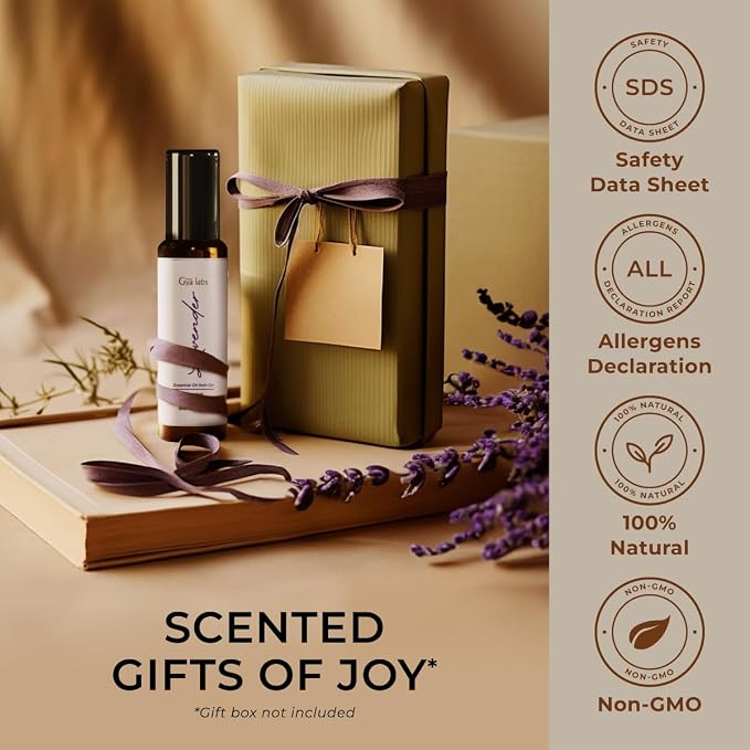 Lavender Oil & Sleep Roll On Set - Aromatherapy Grade Essential Oils Set - 2x0.34 fl oz - Gya Labs