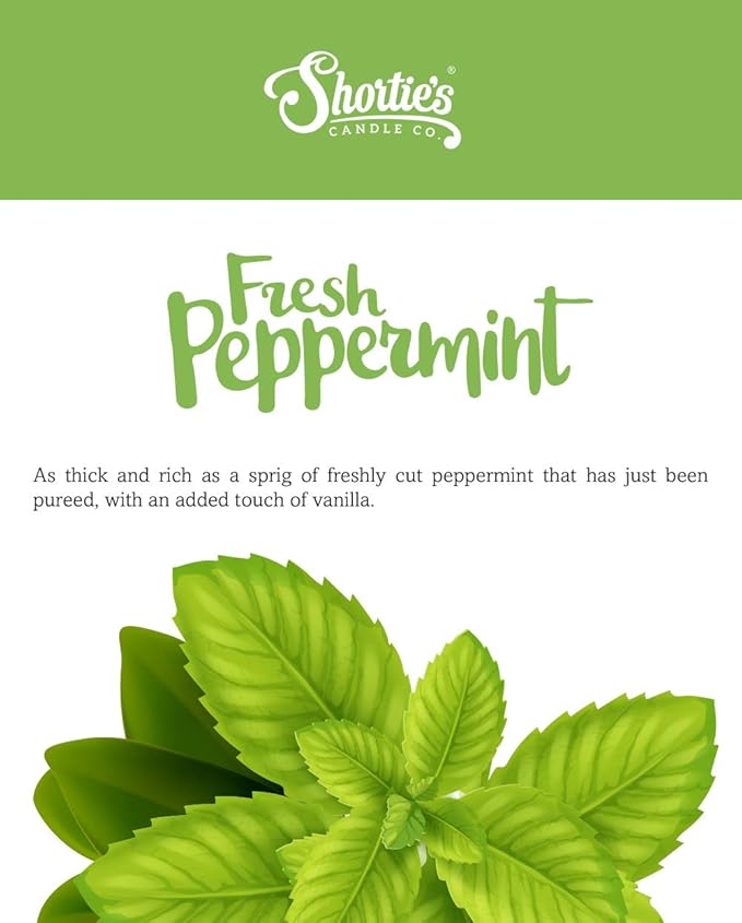 Shortie's Candle Company Fresh Peppermint Premium Wax Melts - 3 Oz., Strong & Long Lasting, Non-Toxic - Made with Essential & Natural Oils - Formula 117