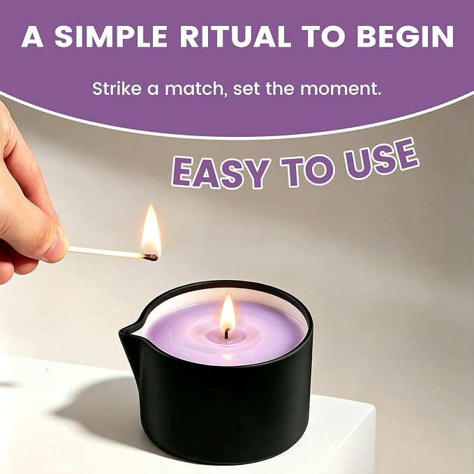 Natural Soy Wax Aromatherapy Candle for Home, Stress Relief & Relaxation, Long Lasting Fragrance Candle for Women & Men, 2.02 Oz (Lavender)