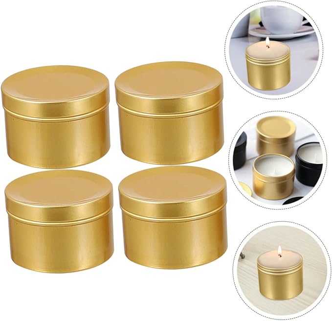 SHINEOFI 8pcs Aluminum Alloy Candle Jars for DIY Candles Portable Storage for Home and Office Supplies for Aromatherapy and Making