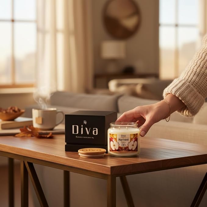 DV DIVA Apple Cinnamon Scented Soy Wax Candle Gift 14oz Anniversary, Valentine & Birthday Gift Luxury Large Candle with Hidden NFC Love Message Soft Fragrance for Home Decor & Relaxing Ambiance